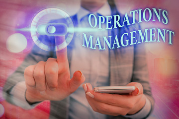 Writing note showing Operations Management. Business concept for ensure Inputs to Output the...