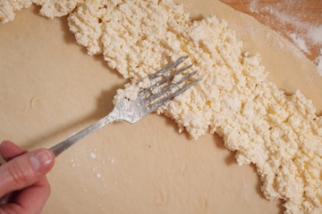 making homemade Easter baked yeast dough