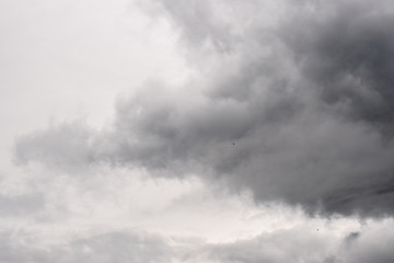 Dark storm sky with light part, overcast sky