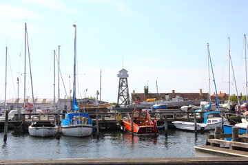 Fototapeta na wymiar Scenery in the small fishing village of Dragør, Denmark