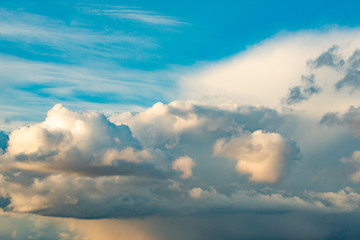rain Cumulus clouds in a blue sky