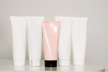 Plastic tube for new design cosmetics creme. Sketch style