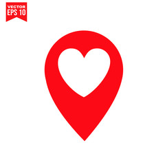 love symbol of location icon symbol Flat vector illustration for graphic and web design.