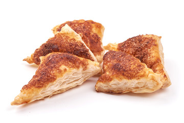 Fresh puff pastry, isolated on white background