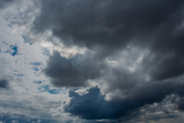 rain Cumulus clouds in a blue sky