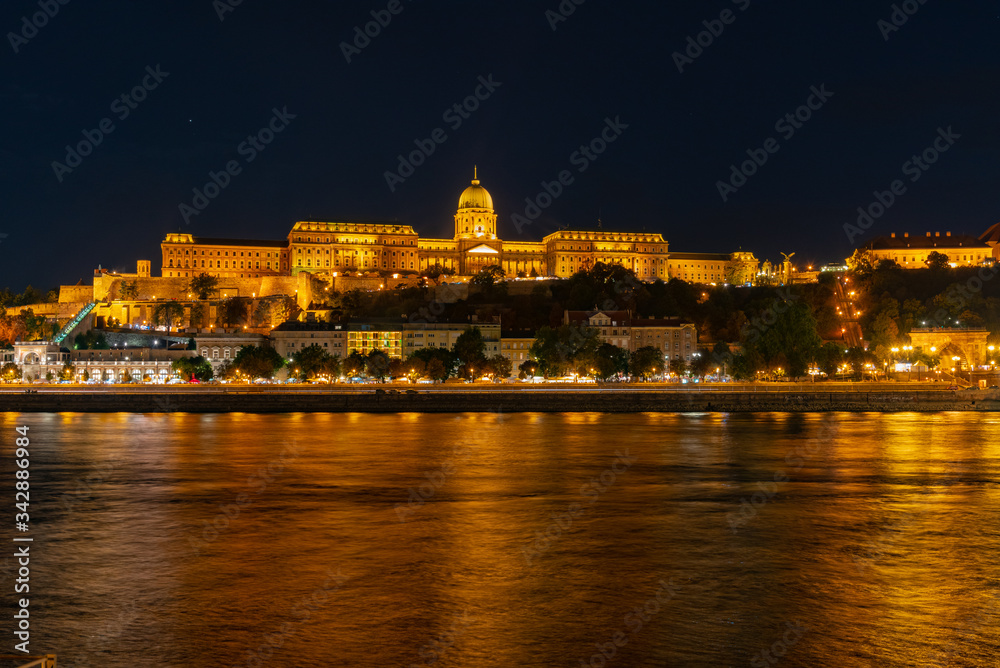 Poster night in the city of Budapest in Hungary