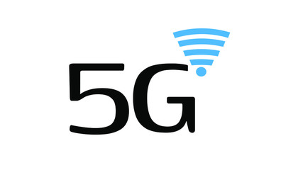 Vector technology icon network sign 5G. Wi-Fi signal.