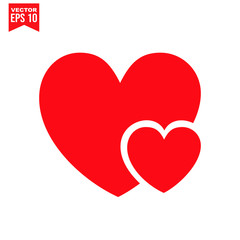 love heart icon symbol Flat vector illustration for graphic and web design.