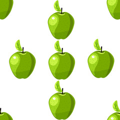 pattern juicy green ripe green Apple on a white background 