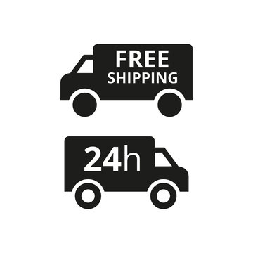 Free shipping icon on white background.
