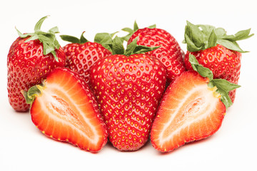 Strawberry stack on a white background