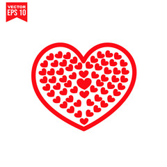 red heart icon symbol Flat vector illustration for graphic and web design.