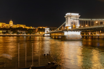 night in the city of Budapest in Hungary