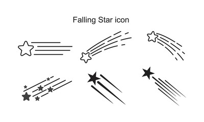 Falling Star icon symbol Flat vector illustration for graphic and web design. 