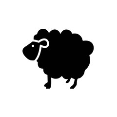 Sheep black icon symbol Flat vector illustration for graphic and web design.