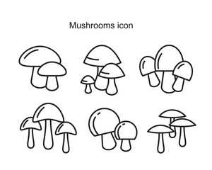 Mushrooms icon symbol Flat vector illustration for graphic and web design.