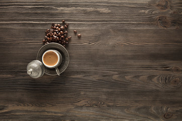 Traditional Turkish Coffee table top view