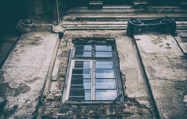 The old palace with a large window