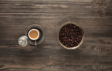 Traditional Turkish Coffee table top view