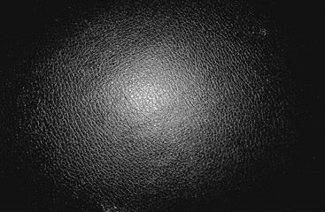 Distress grunge vector texture of natural genuine leather. Black and white background.
