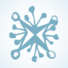 Cute snowflake. Vector freehand drawing