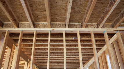 Wooden studs and joists 