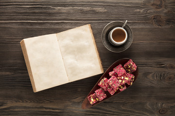 Traditional Turkish Coffee table top view