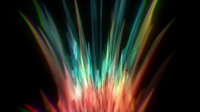 4K Abstract lights backgroud. Animation of glowing neon shapes. Dynamic futuristic wallpaper. Colorful  light stripes.