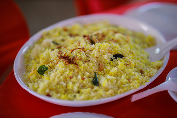 chicken biriyani- chicken dum biriyani in south indian style with served in a plate
