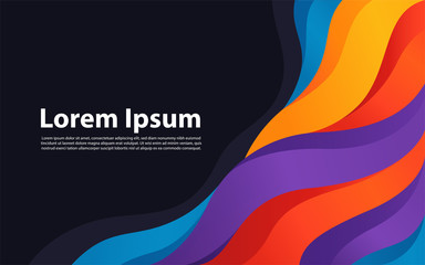 Modern colorful flow poster. Wave Liquid shape in color background.
