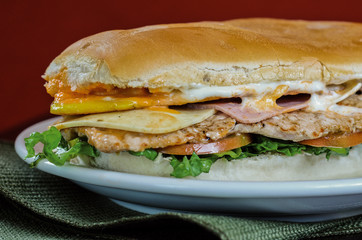 chicken sandwich on a plate