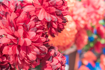 View of different artificial flowers