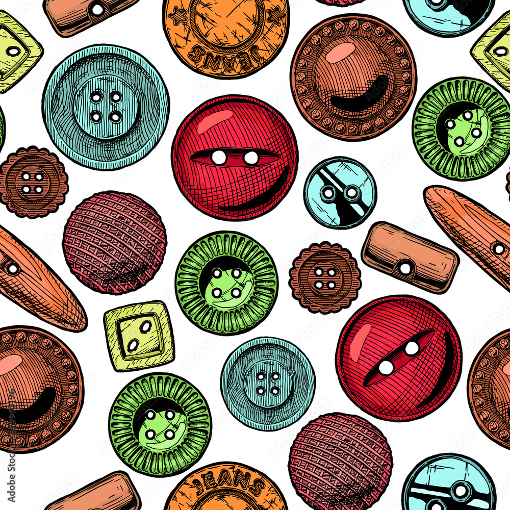 Sticker Pattern with clothes buttons