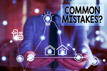 Handwriting text writing Common Mistakes Question. Conceptual photo repeat act or judgement...