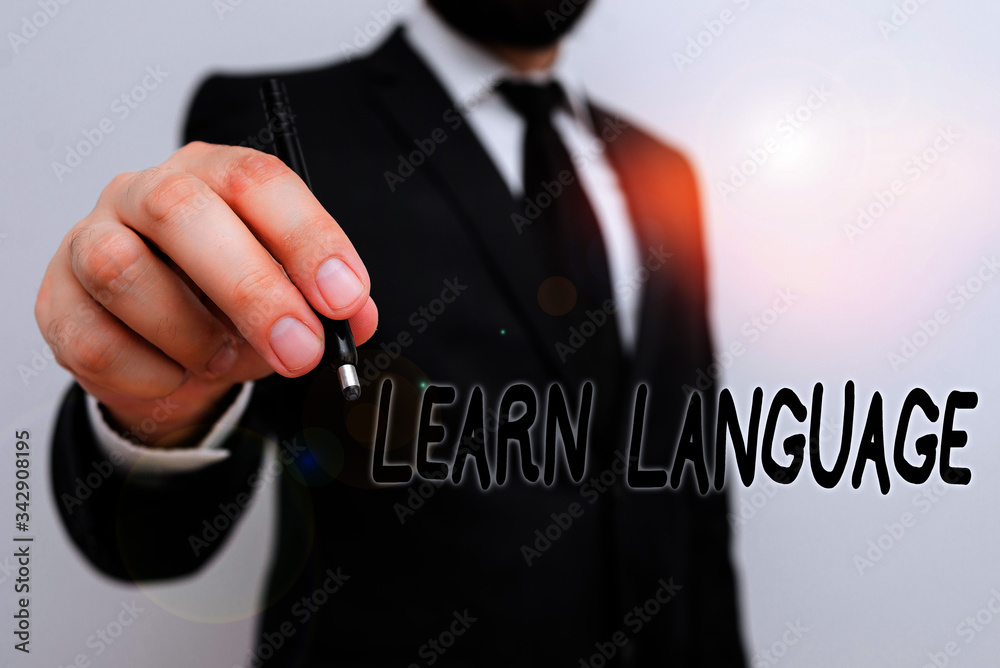 Poster conceptual hand writing showing learn language. concept meaning ability to communicate in the second