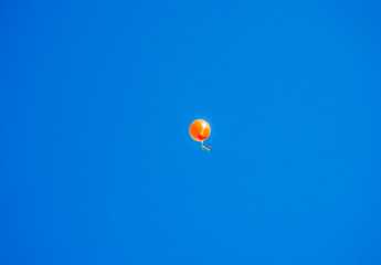 colorful balloons flying in the blue sky with message written by children