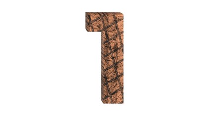 3D NUMBER MADE OF GRILLED BEEF STAKE : 1 ONE