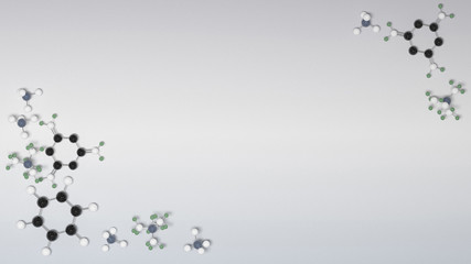 Chemical molecules 3D illustration