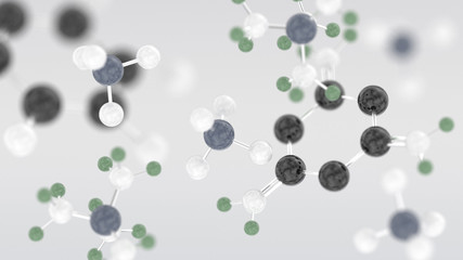 Chemical molecules 3D illustration