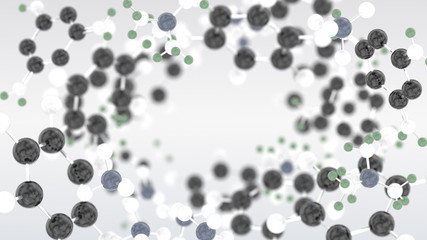 Chemical molecules 3D illustration