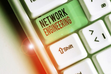 Conceptual hand writing showing Network Engineering. Concept meaning field concerned with internetworking service requirement