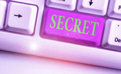Conceptual hand writing showing Secret. Concept meaning something that is kept or meant to be kept...