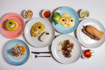 Set of peruvian food
