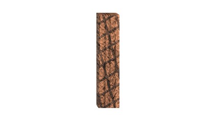 3D ENGLISH ALPHABET MADE OF GRILLED BEEF STAKE : I