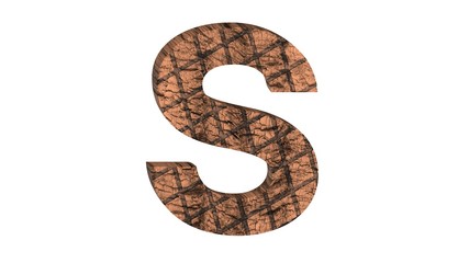 3D ENGLISH ALPHABET MADE OF GRILLED BEEF STAKE : S