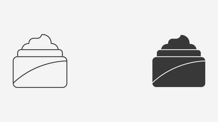Face cream outline and filled vector icon sign symbol