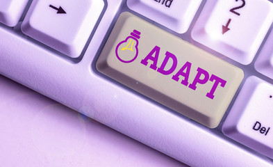 Conceptual hand writing showing Adapt. Concept meaning Make suitable for a new use or purpose...