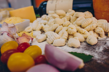 cheese, pasta and vegetables