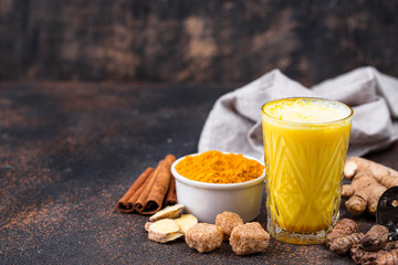 Turmeric golden milk with spices