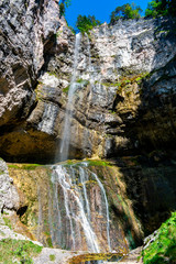 Italy, Trentino - 15 september 2019 - The wonderful Tret waterfall in Non valley